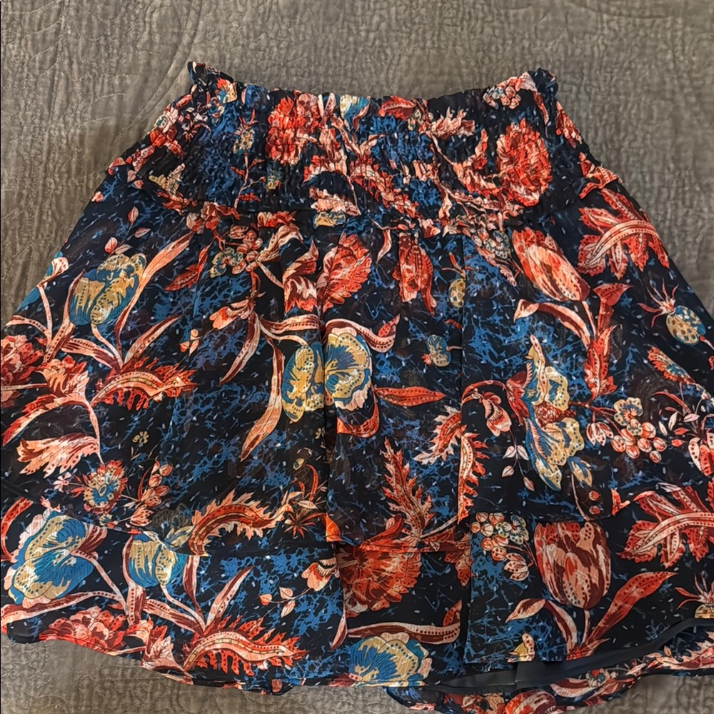 Floral Women's Skirt in Blue and Red
